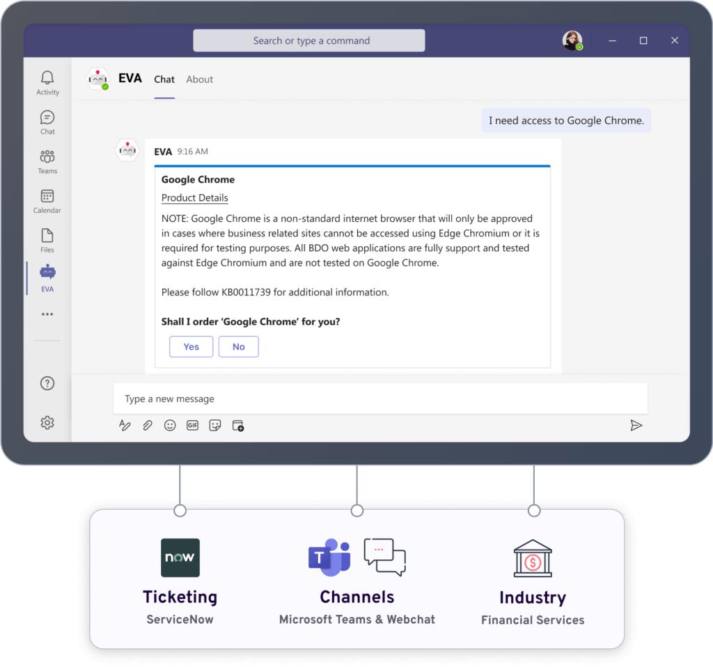 BDO Canada Bot demo powered by AiseraGPT for improving productivity