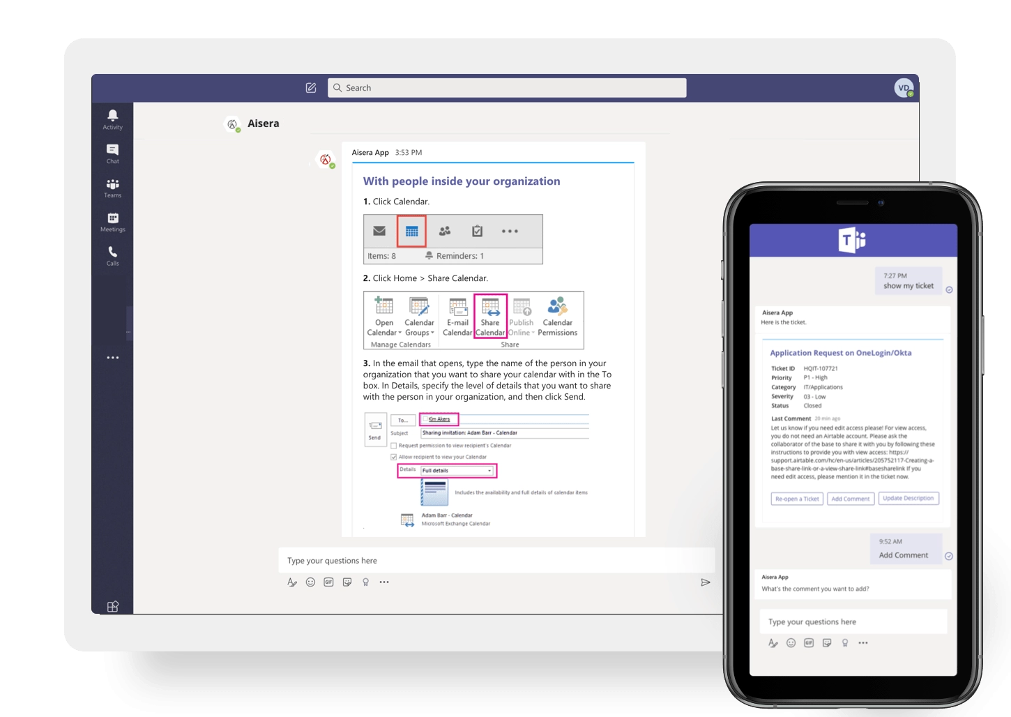 microsoft teams integration aisera