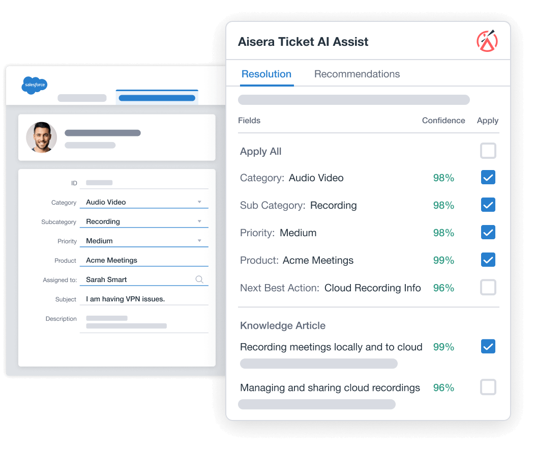 AI recommendation ticket resolution
