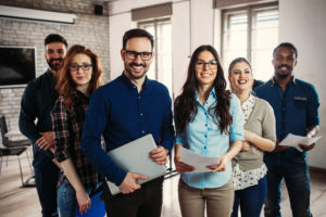 Successful company with happy workers customer centric solutions