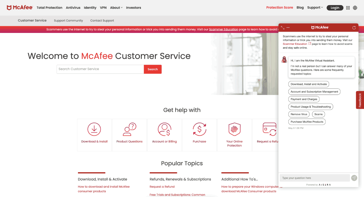 McAfee Virtual Assistant
