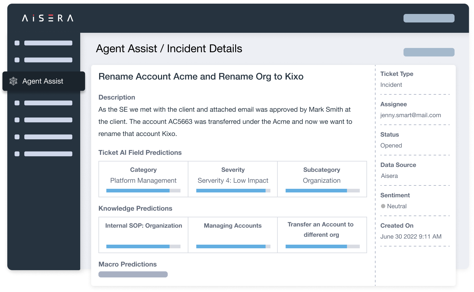 AI Assist - Recommendations and Next-Best Actions