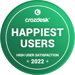 crozdesk Happiest Users High User Satisfaction 2022 Award