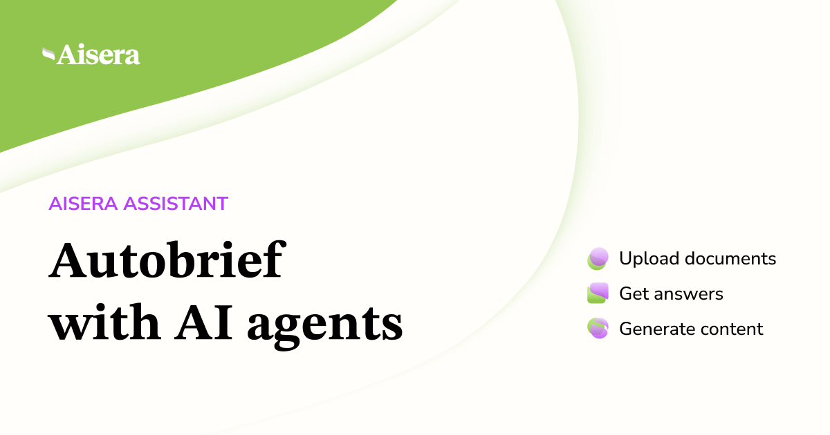 Aisera Assistant: Autobrief with AI Agents